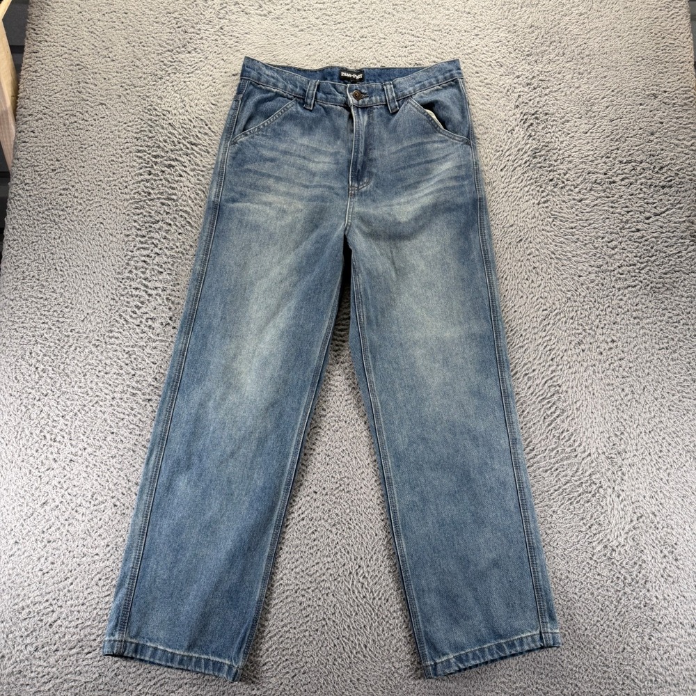 Pass Port Jeans Mens 30x30โ Blue Cotton Denim Bootcut Leg Faded Workwear Travel